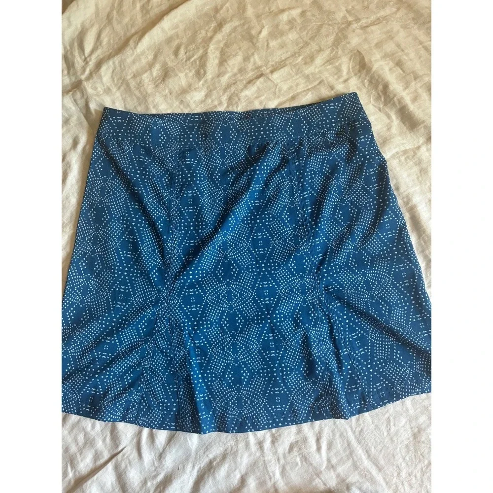 RipSkirt Hawaii Wrap Skirt Womens Large Blue‎ White Medallion Quick Dry Athletic